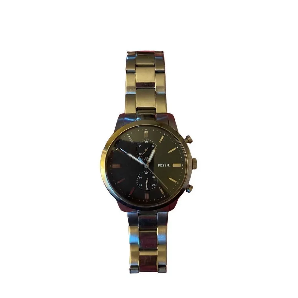 Fossil men’s townsman, chronograph, Silvertone stainless steel watch
